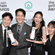 (L-R) Hwang Dong-hyuk, Lee Jung-jae, Jung Ho-yeon, Kim Ji-yeon